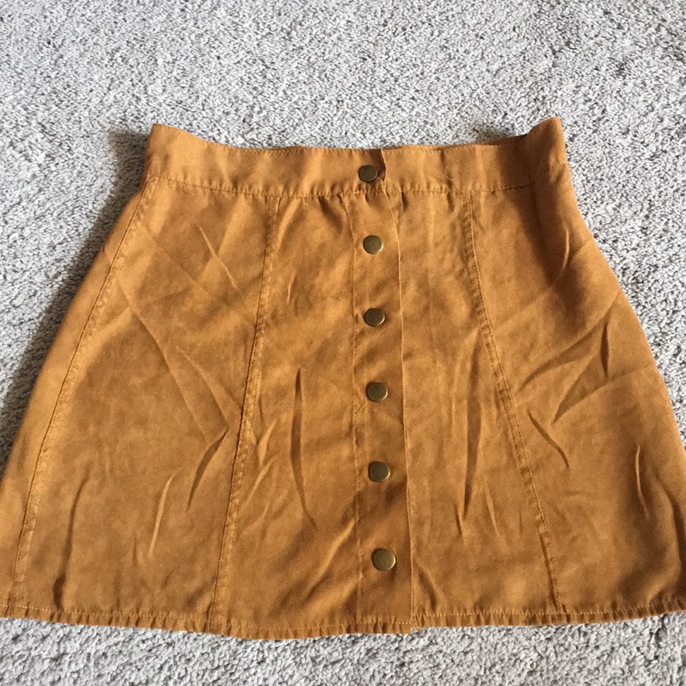 Brown suede skirt
